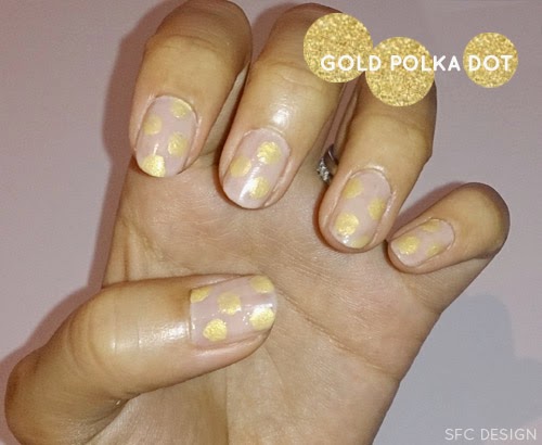 Gold Sparkle and Polka Dot Nail Art - wide 7
