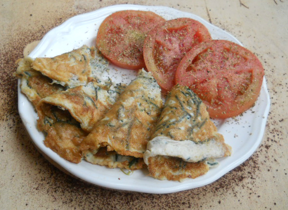 Frittatina con salicornia o asparagi di mare 