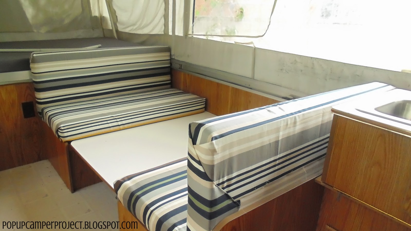 Pop Up Camper Project How to Reupholster Your Camper Cushions