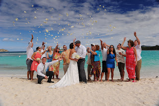 rose petal toss photo Lindquist Beach weddings
