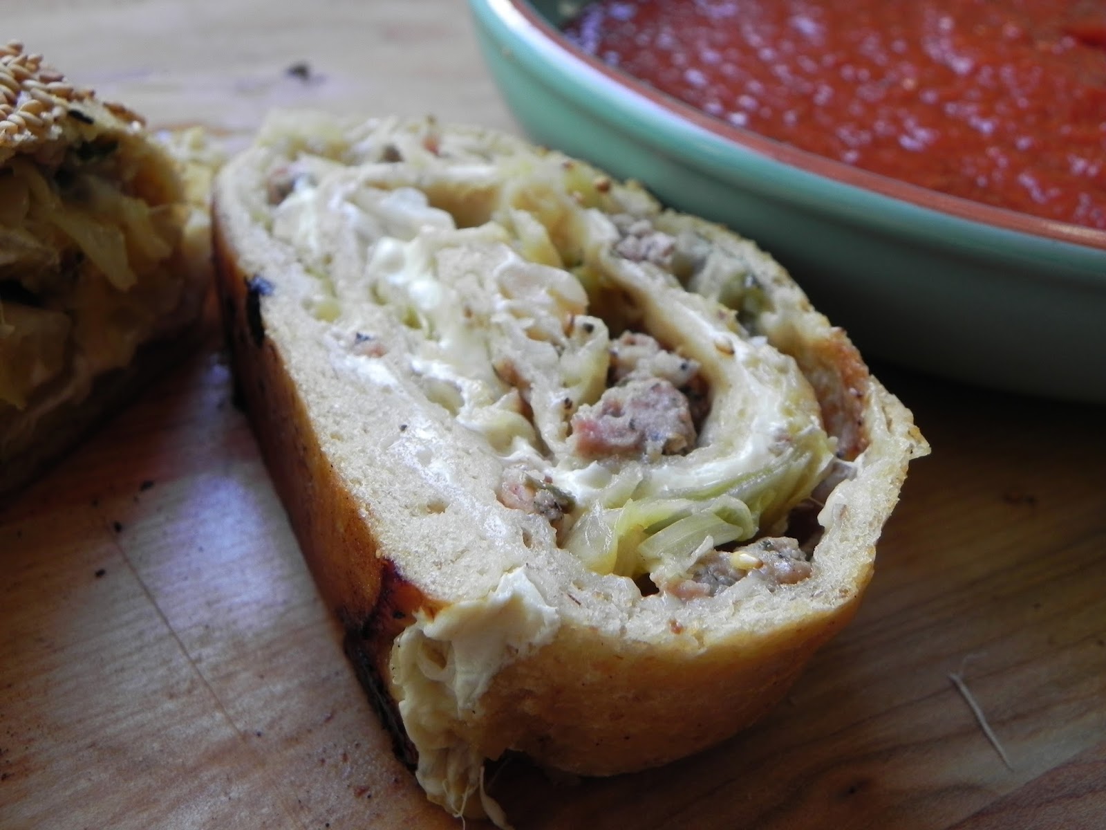 Let Them Eat Healthy Cabbage & Sausage Stuffed Bread