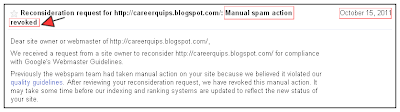 Google Manual Spam Action Revoked