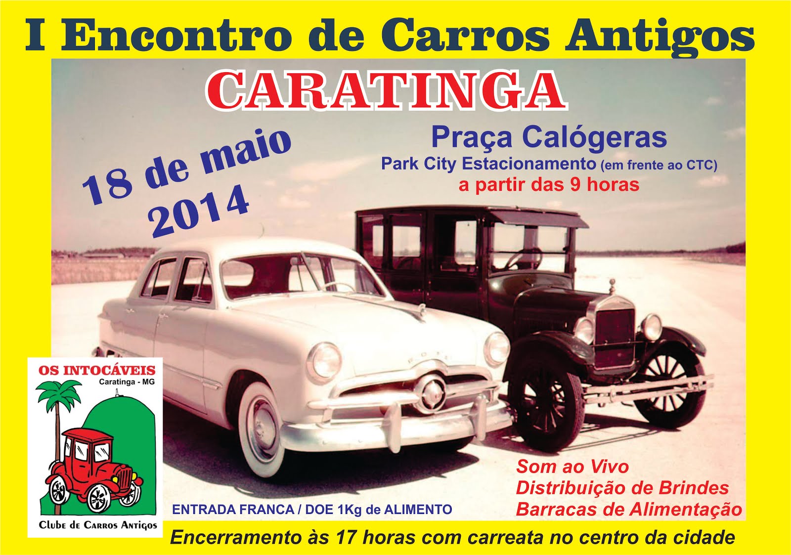 Cartaz 1º Encontro de Carros Antigos de Caratinga / 2014