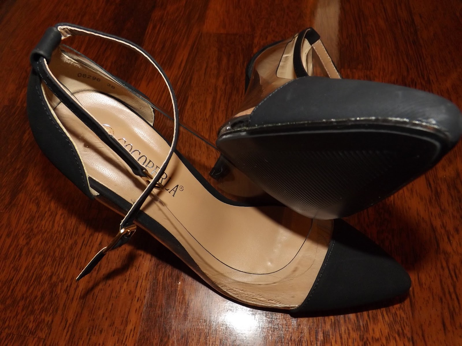 perspex strappy heels