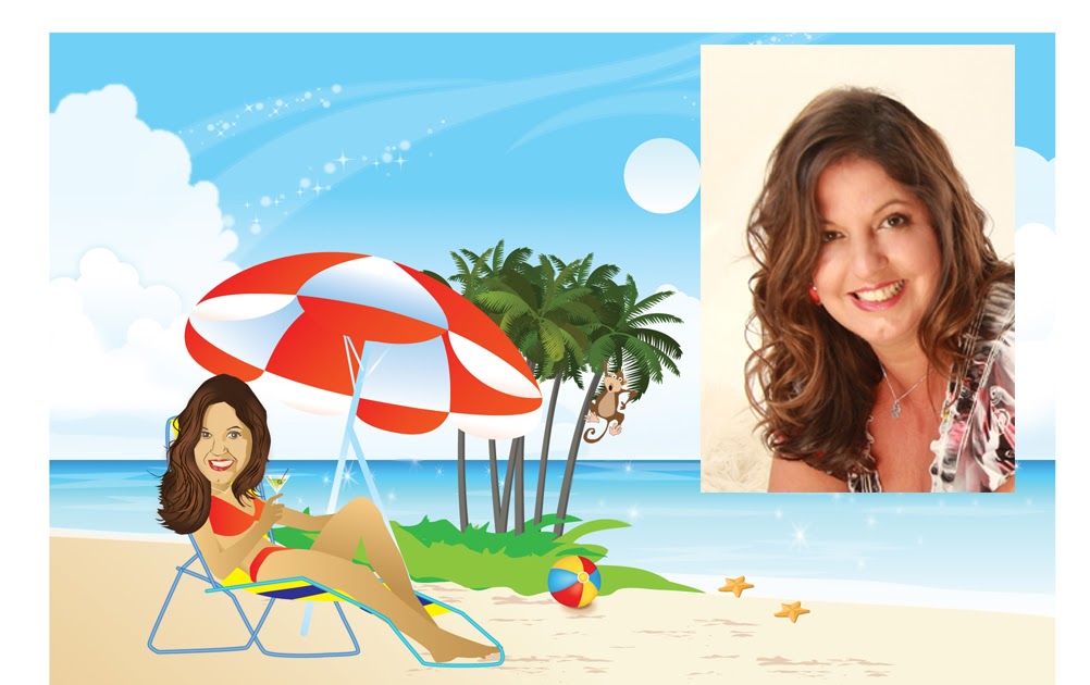 caricaturecartoon LADY ON BEACH CARICATURE