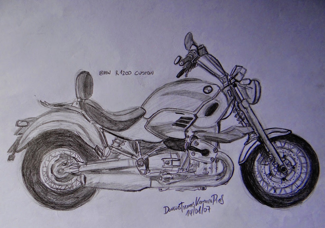 DTKP ARTES: Desenho Moto BMW R 1200 Custon