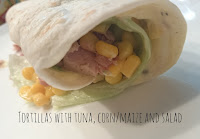 Recipe Tortillas with tuna, corn/maize and salad