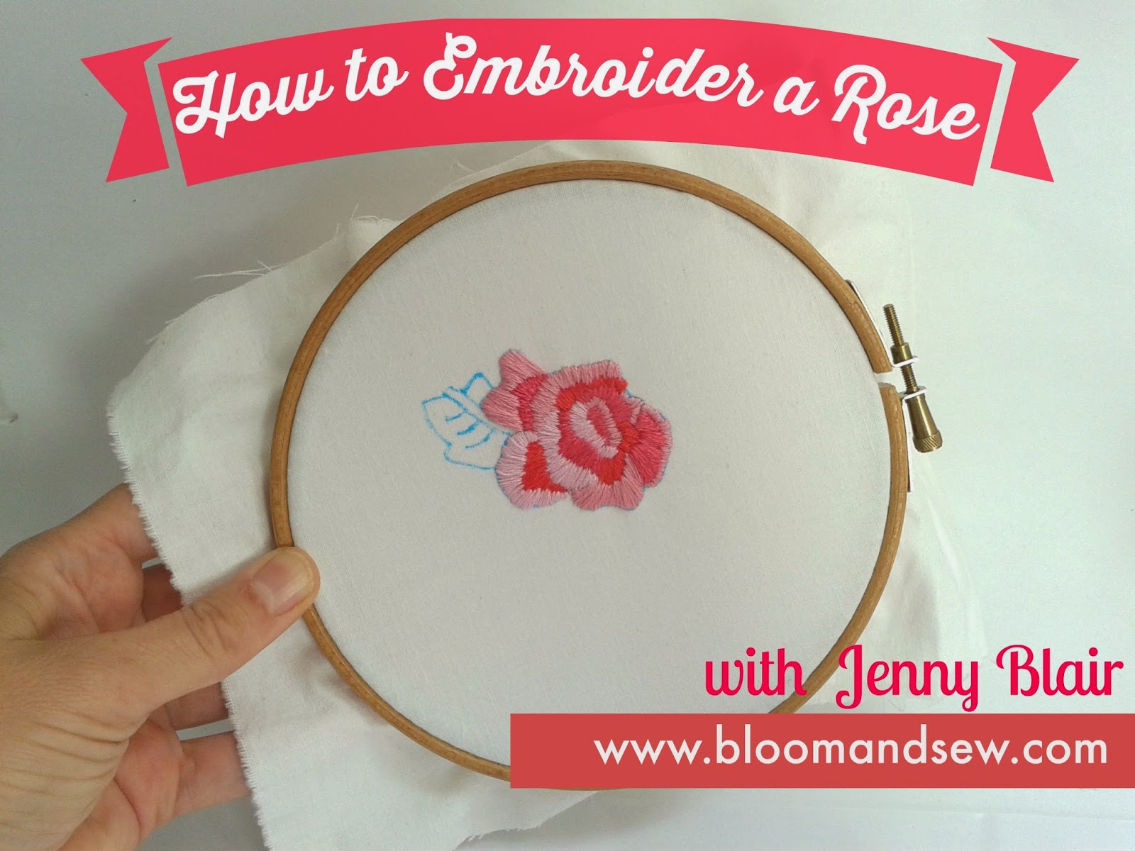 bloom and sew Tutorial How to Embroider a Vintage Style Rose