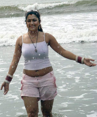 Tamil-Actress-Kushboo-beach-bikini-Photoshoot