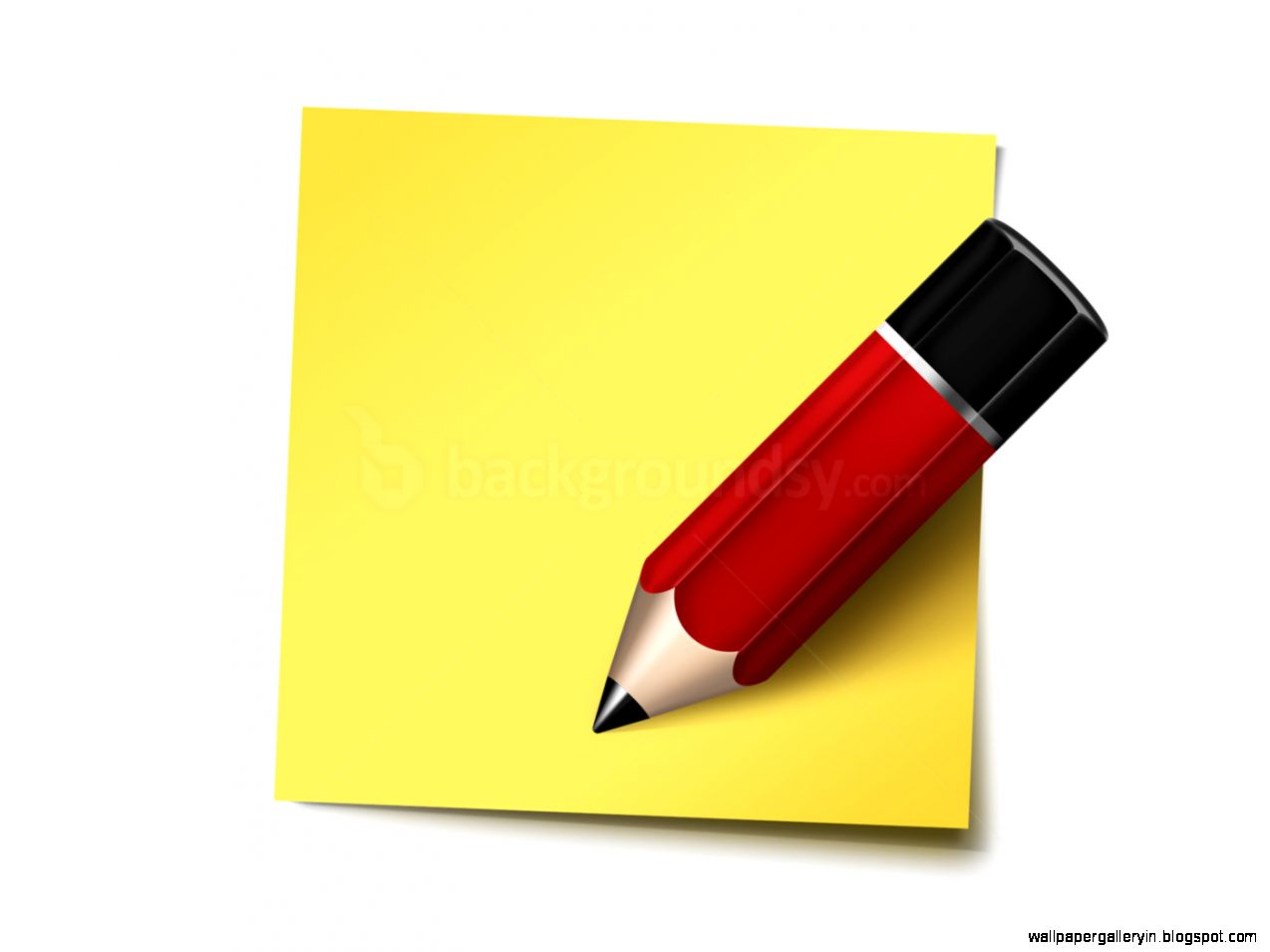 Sticky Note and Pencil Sticky Note and Pencil
