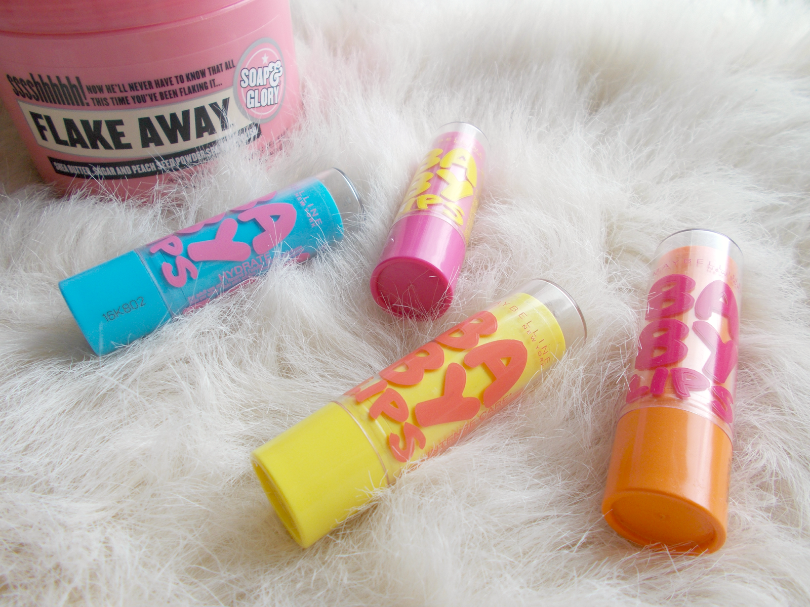 march favourites maybelline baby lips soap & glory flake away scrub