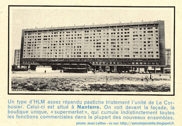 Nanterre - Superette "La Folie", Gouley-Turpin "Express-Marché",  Suma puis Corsaire  Construction: 1958  Architecte: Claude Parent  Destruction: 2012
