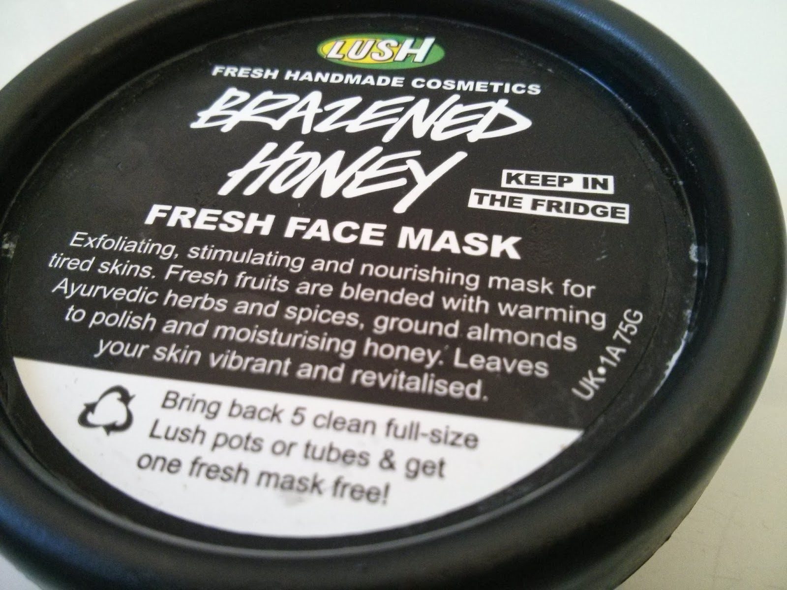 LUSH Brazened Honey face mask Review A Little bit of love LUSH