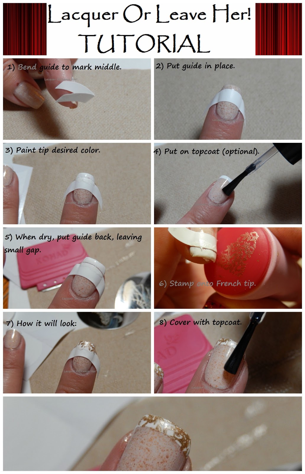 Lacquer or Leave Her! Tutorial Stamped French Manicure