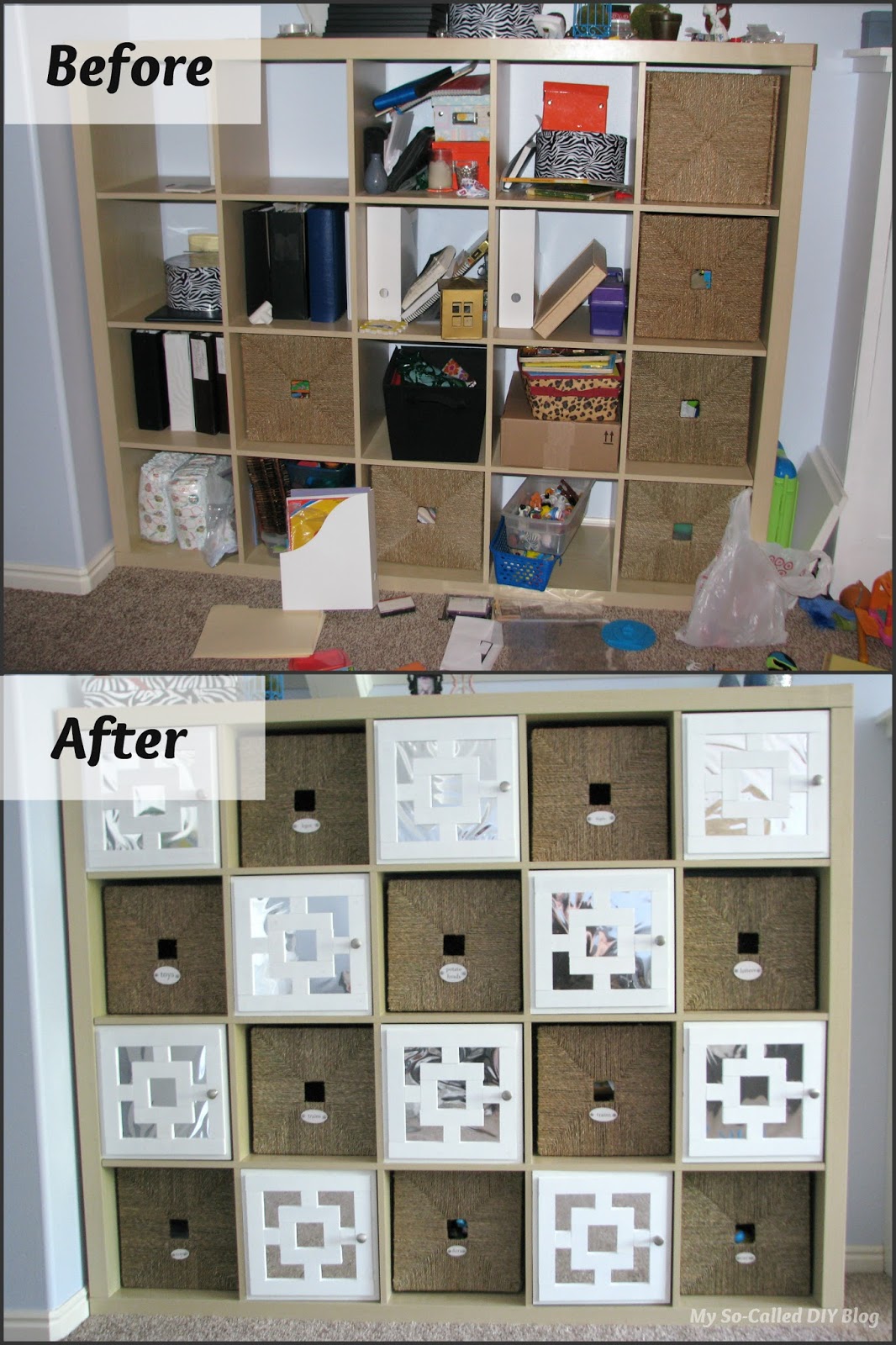 My SoCalled DIY Blog DIY Doors for IKEA Expedit Cubby Shelf