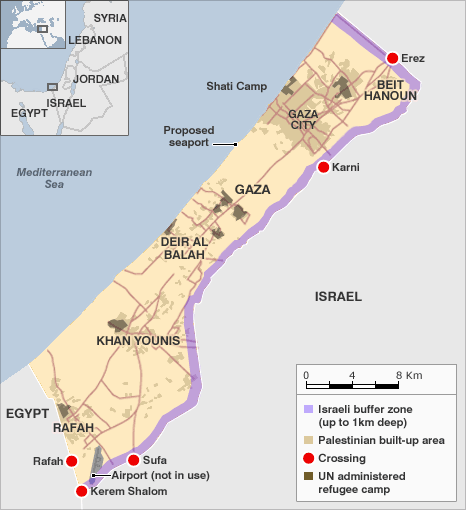 rafah crossing map