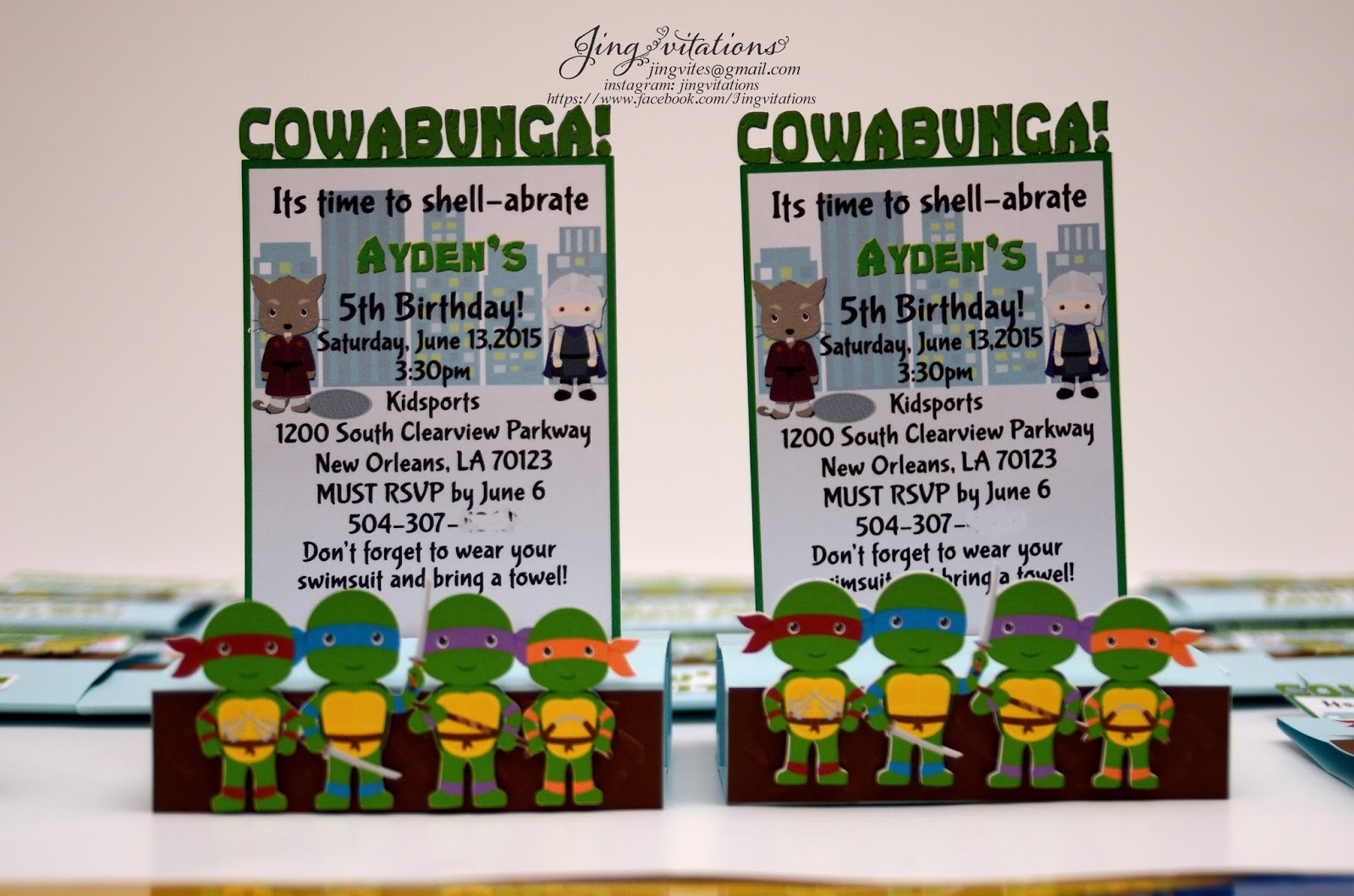 ninja turtle baby shower invitations
