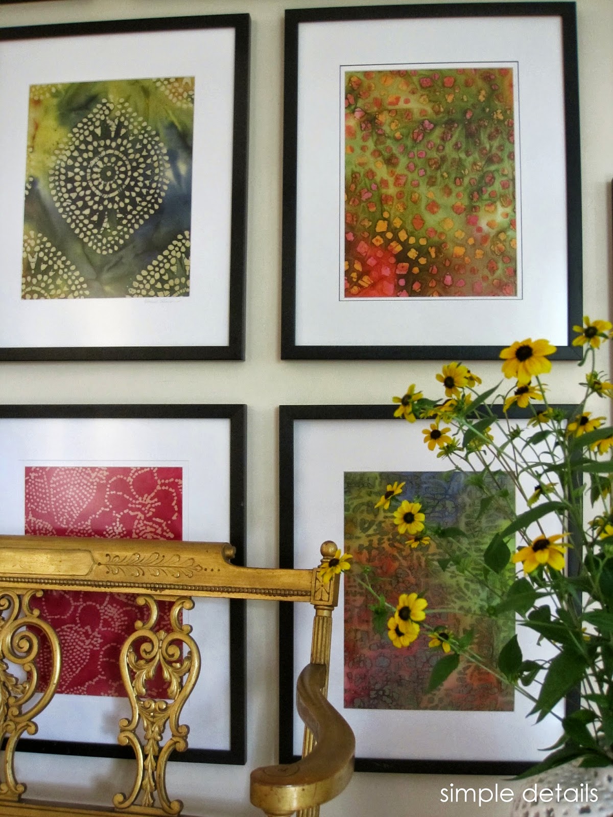 Simple Details diy framed batik fabric...