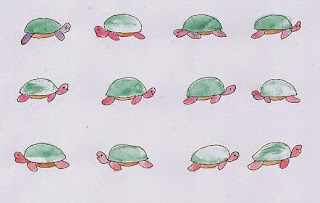 cara menggambar kura-kura dengan sidik jari