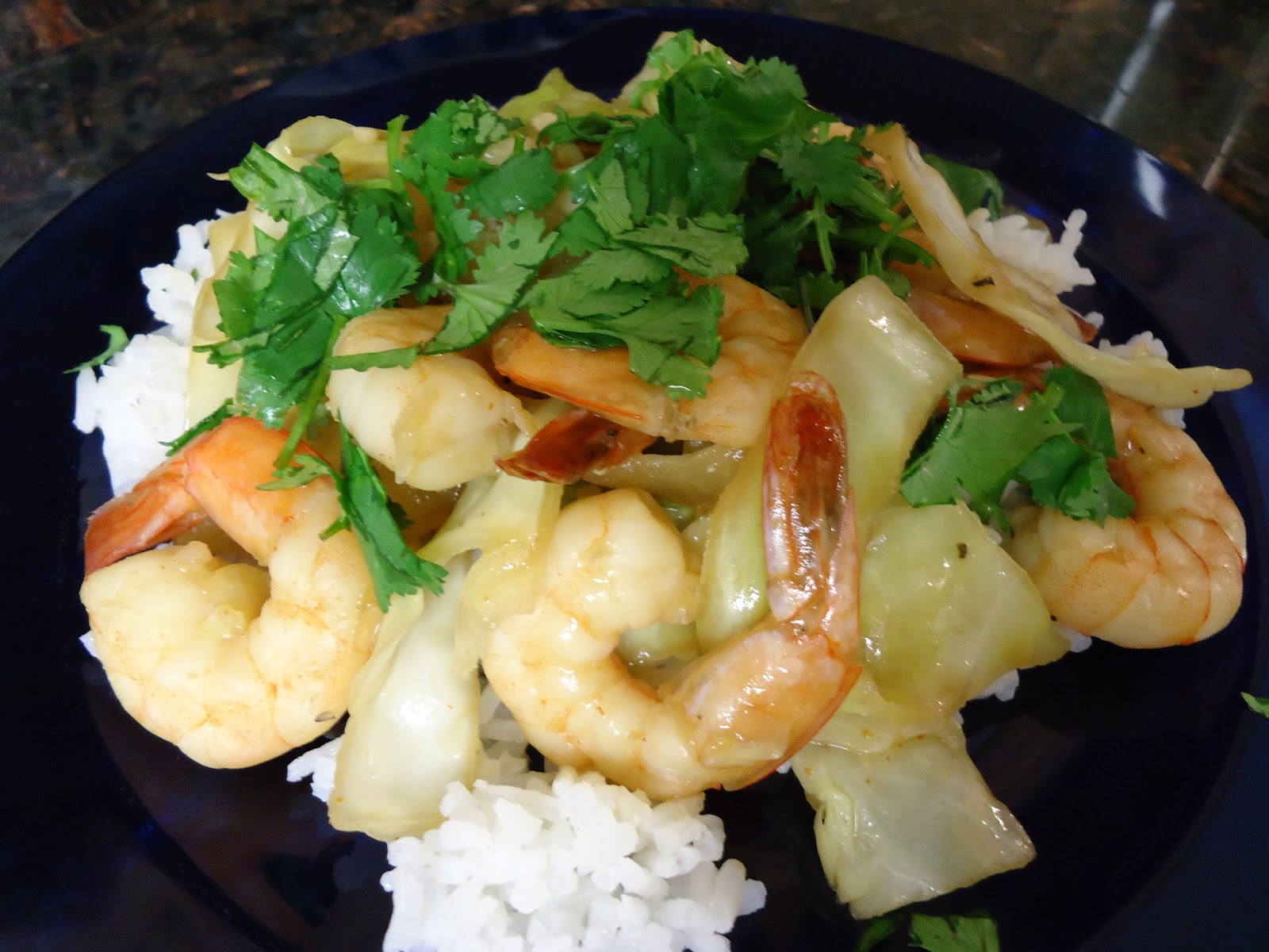 Egg Allergy Cooking Thai Shrimp and Cabbage