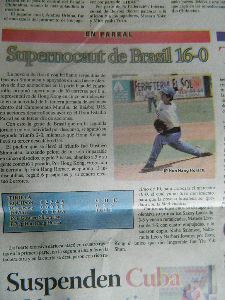 Noticia do Jornal dando enfase supernocaute do Brasil