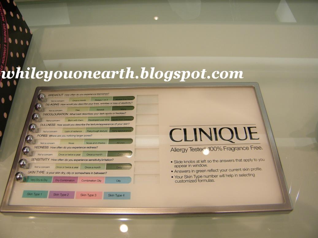 Clinique Skin Types Chart