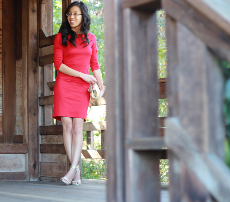 red gold lunar new year outfit inspiration idea