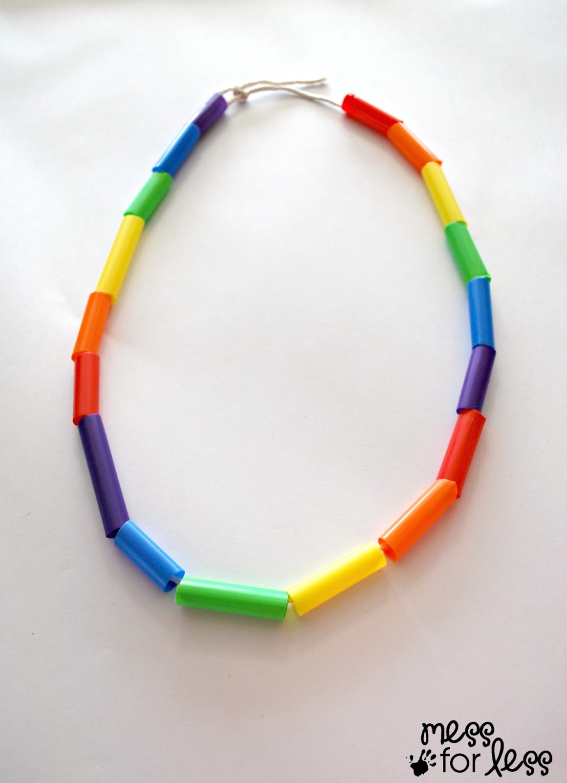 Fine Motor Straw Necklace Mess For Less