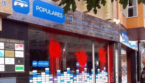 Ataque a la sede del PP Las palmas de Gran Canaria Ataque a la sede del PP Las palmas de Gran Canaria