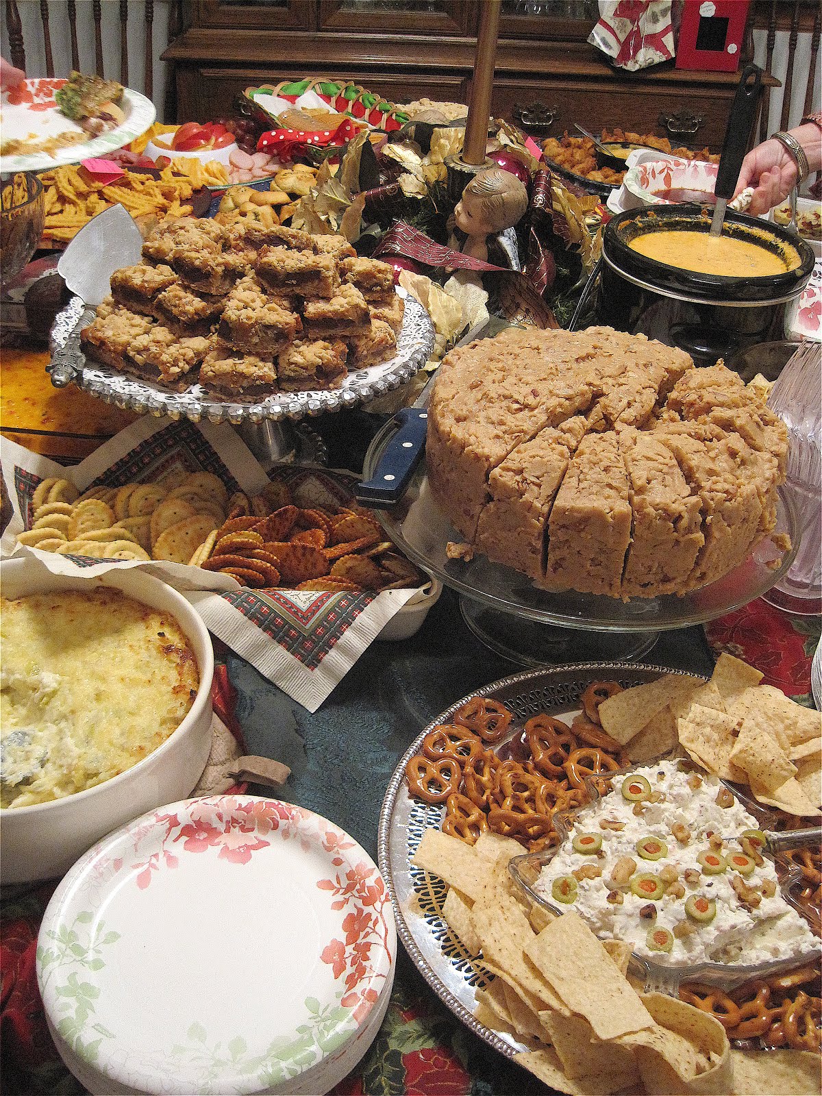 Christmas Tea Party Ideas Part - 31: My Contribution, At Lower Right, Was The Same Olive-Walnut Dip I Made Several Times Last Year, Adapted From A Recipe For A Favorite Tea Sandwich Spread.