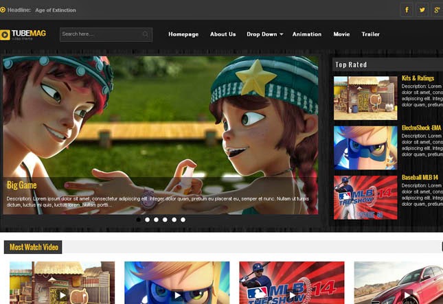 TubeMag Responsive Blogger Template