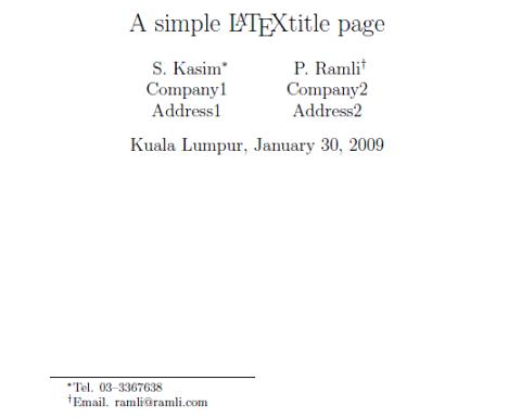 Title Page Latex