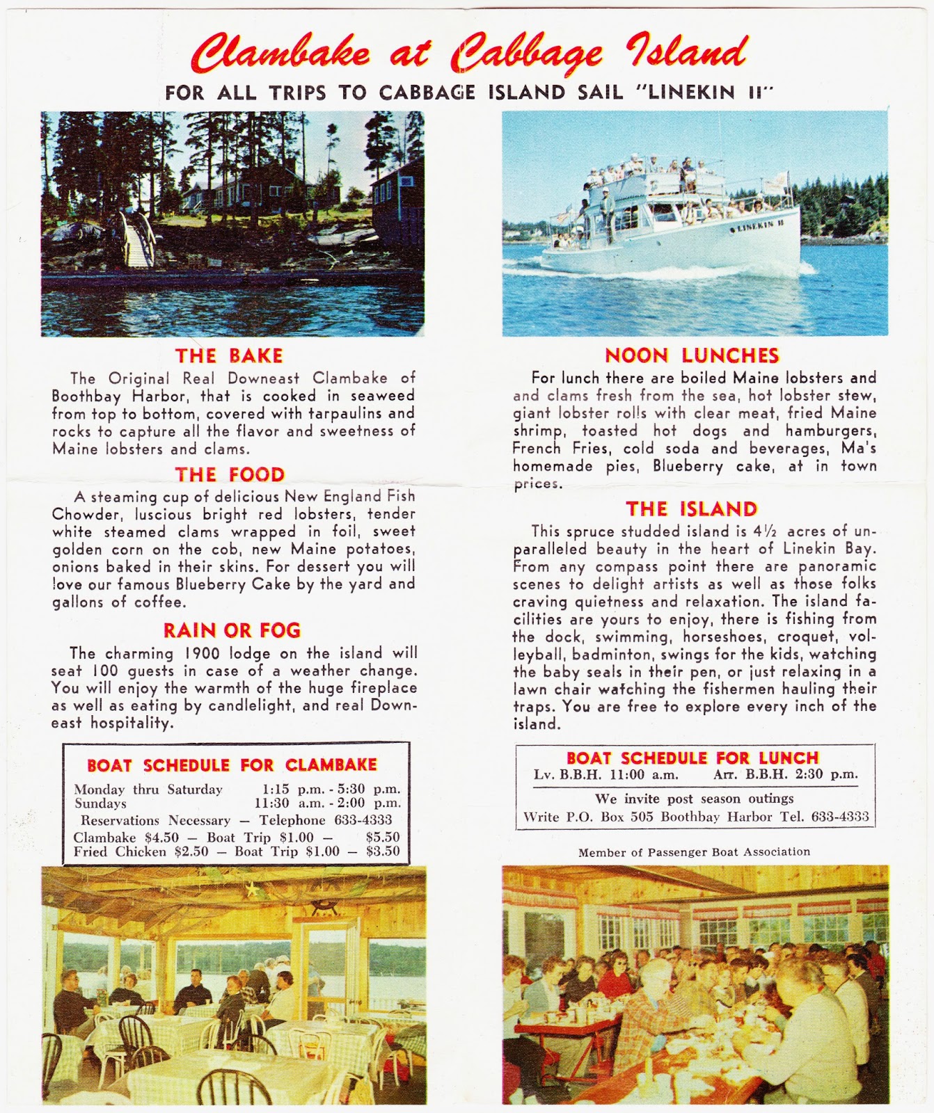 Papergreat Clambake at Cabbage Island (Maine) Then and now