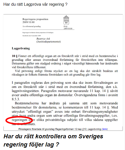 Har du rätt lagpröva Regeringen ?