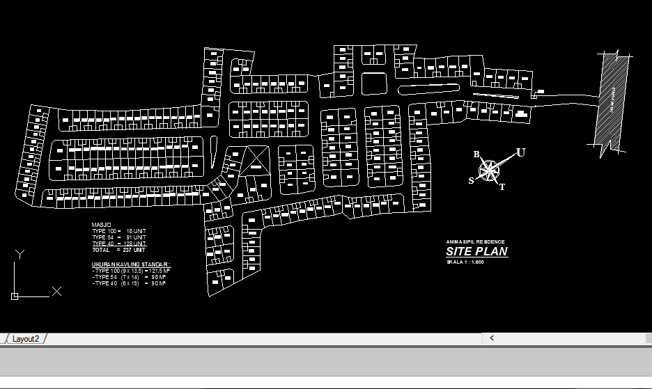 dengan file .dwg cara membuat site plan perumahan dengan autocad