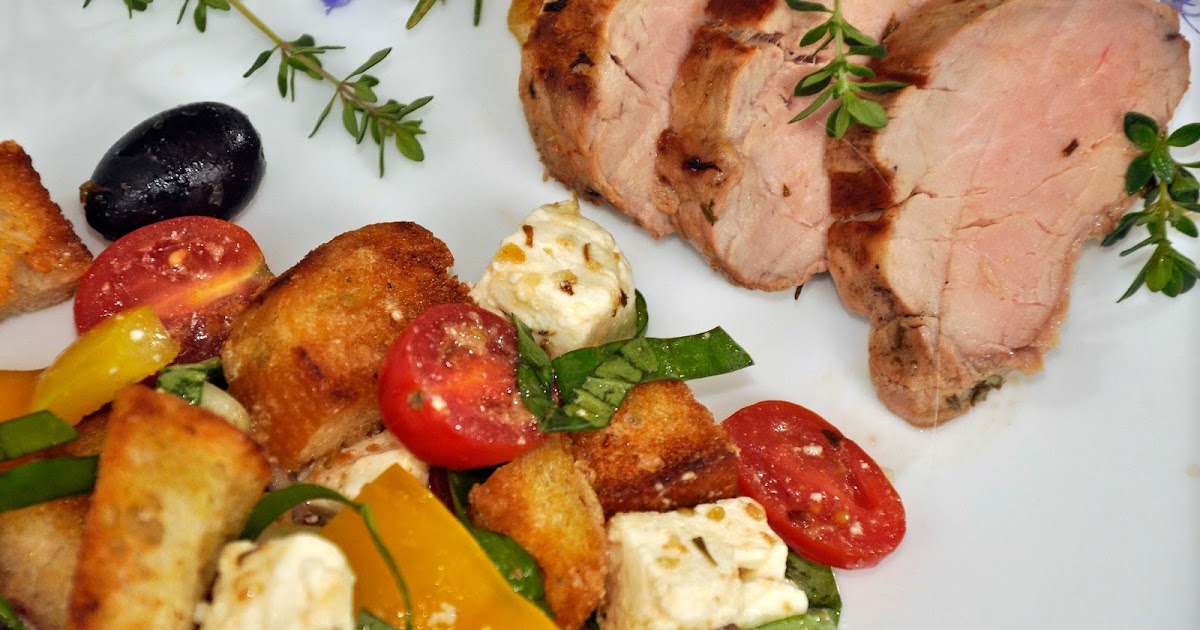 My Carolina Kitchen HerbMarinated Pork Tenderloin with a Greek