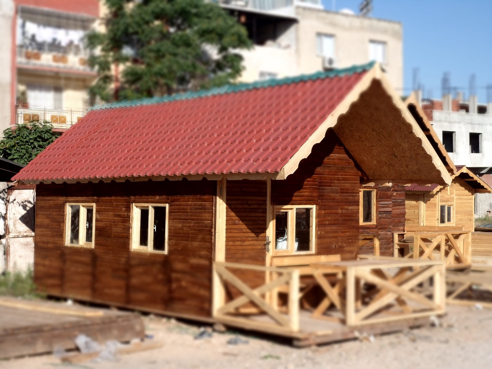 Ahşap ev polimit çatılı batar katlı 20 m2