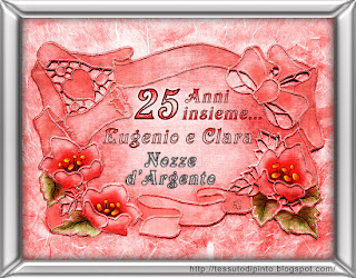 Soggetto decorativo per Nozze d'Argento poster rosa pallido