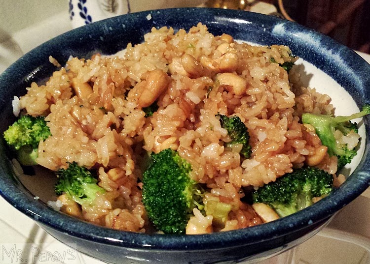 Vegan Mr. Peasy's Garlicky Broccoli Cashew Fried Rice