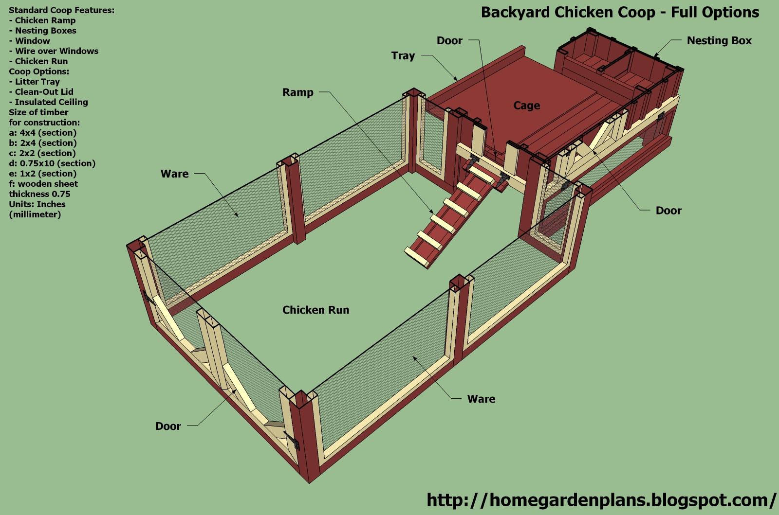 home garden plans S101 Chicken Coop Plans Construction Chicken