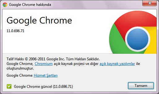 Google Chrome 11.0.696.71