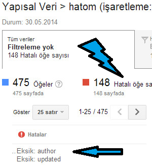 Google Web Yönetici Araçlarında Author yazar hatası 