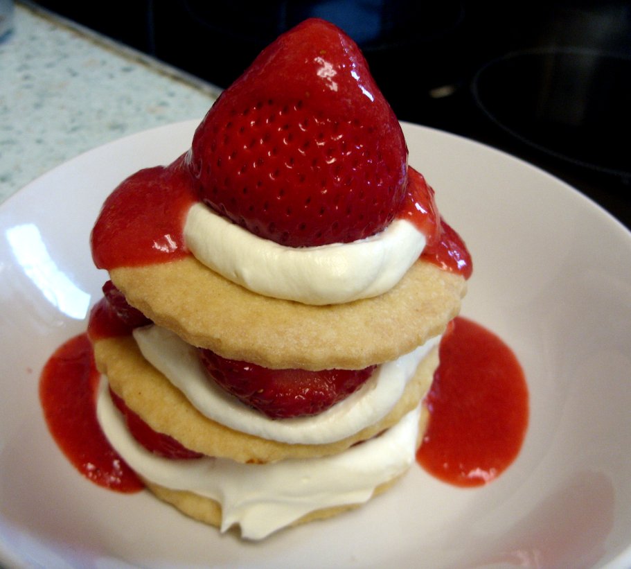 Jenny Eatwell's Rhubarb & Ginger Lemon shortcake & Strawberry Stacks