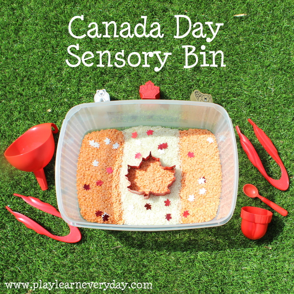 Canada Day Sensory Bin Play and Learn Every Day