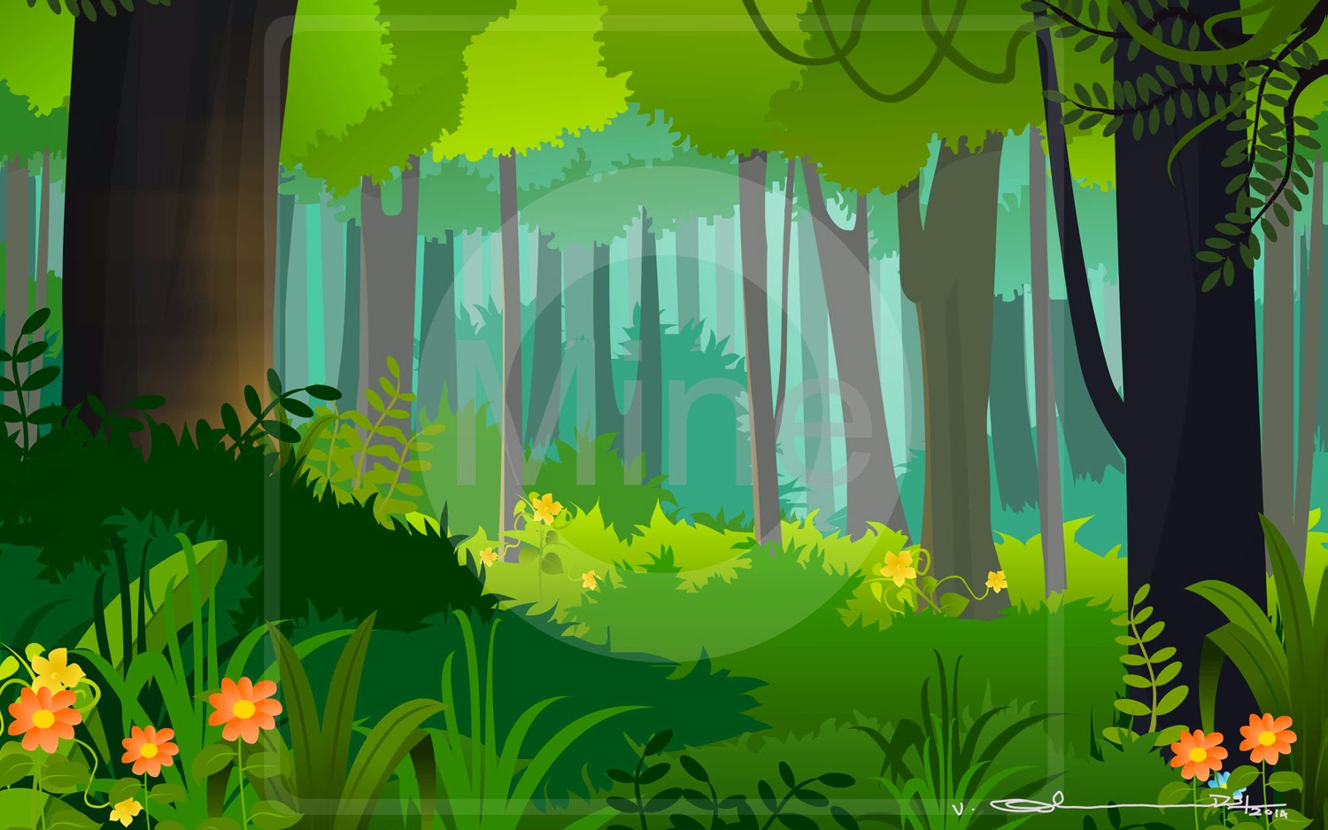 Selva Art: Cartoon forest