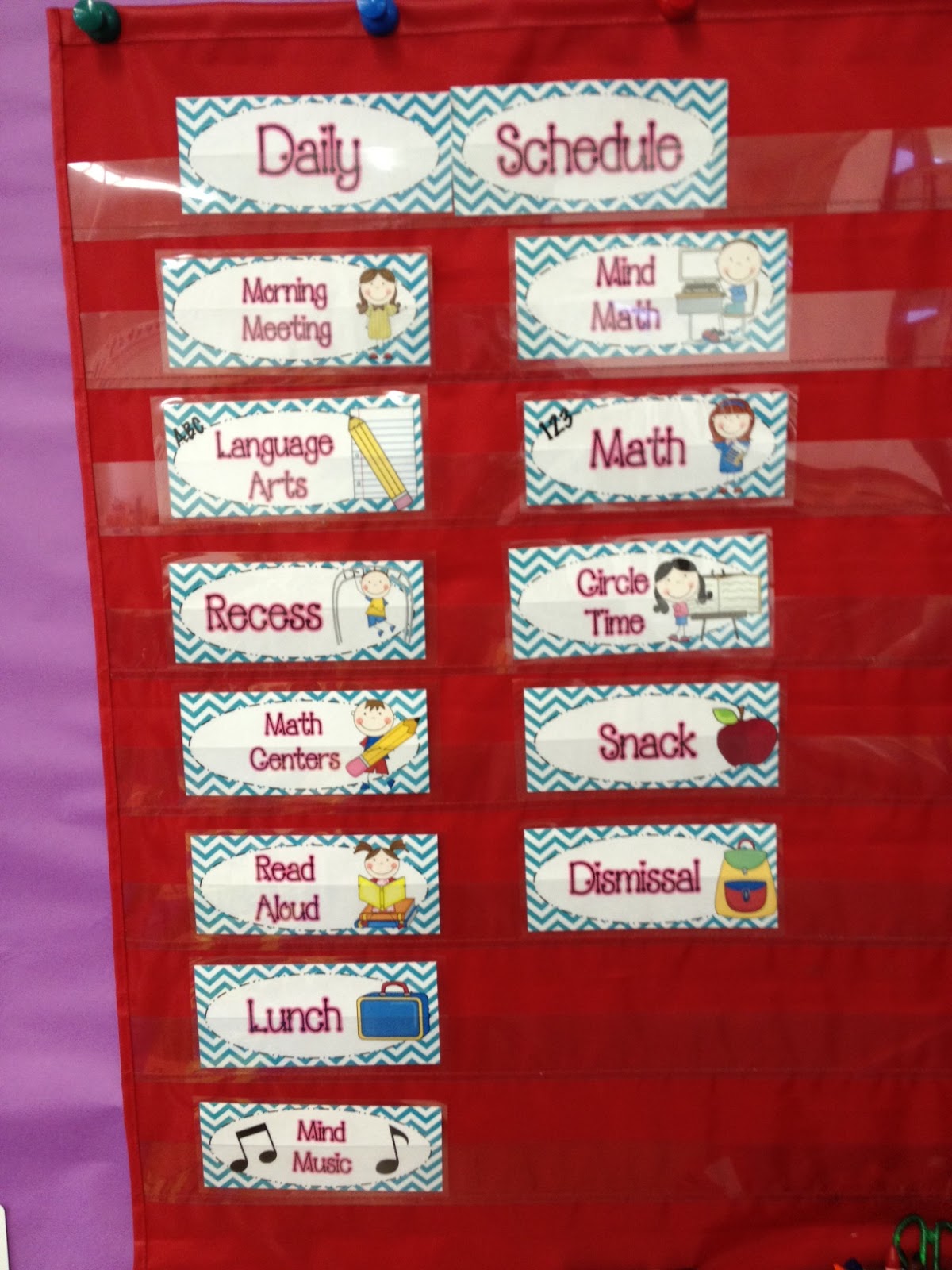 Daily Schedule Cards Apples & ABC's