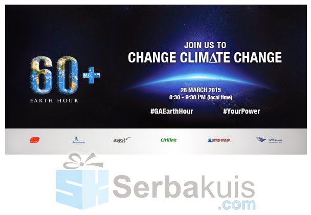 Kuis GA Earth Hour Challenge Berhadiah Tiket Pesawat Rute Domestik Kuis GA Earth Hour Challenge Berhadiah Tiket Pesawat Rute Domestik
