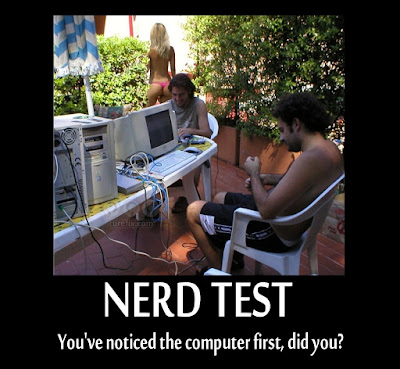 Nerd Test, funny geek nerd jokes, computer, hot girls picture