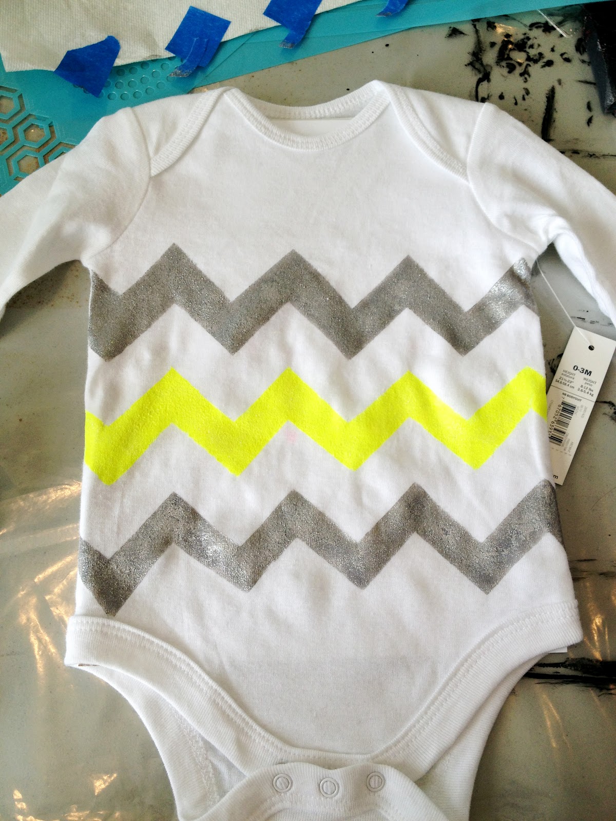 Diesel in Bloom DIY fabric painted onesies