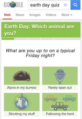 Google Operating System: Google's Earth Day Quiz